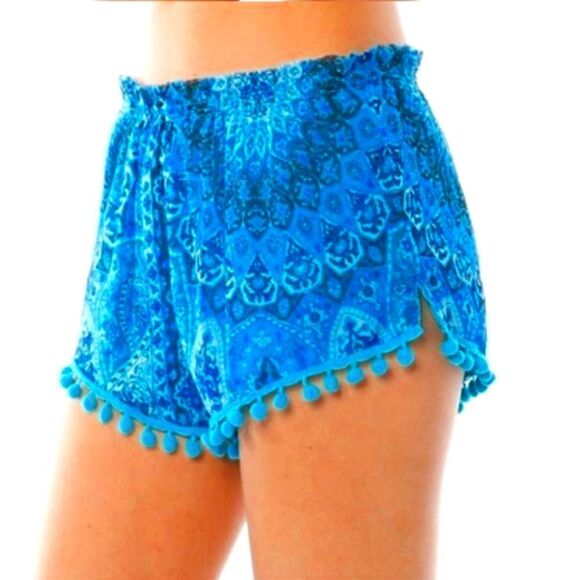 NWT Chaser Chiffon Pom Pom Short - Picture 1 of 6